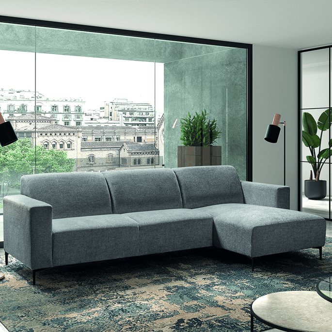 Canapé d'angle moderne en tissu